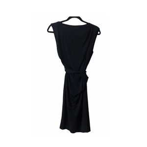 MNG by Mango Navy Blue Tie Dress Wrap Body Con